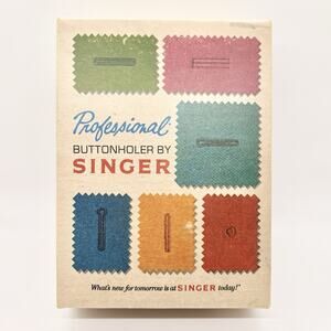 Vintage Singer Professional Buttonholer Box Manual All Parts 1973 Sewing Quilts